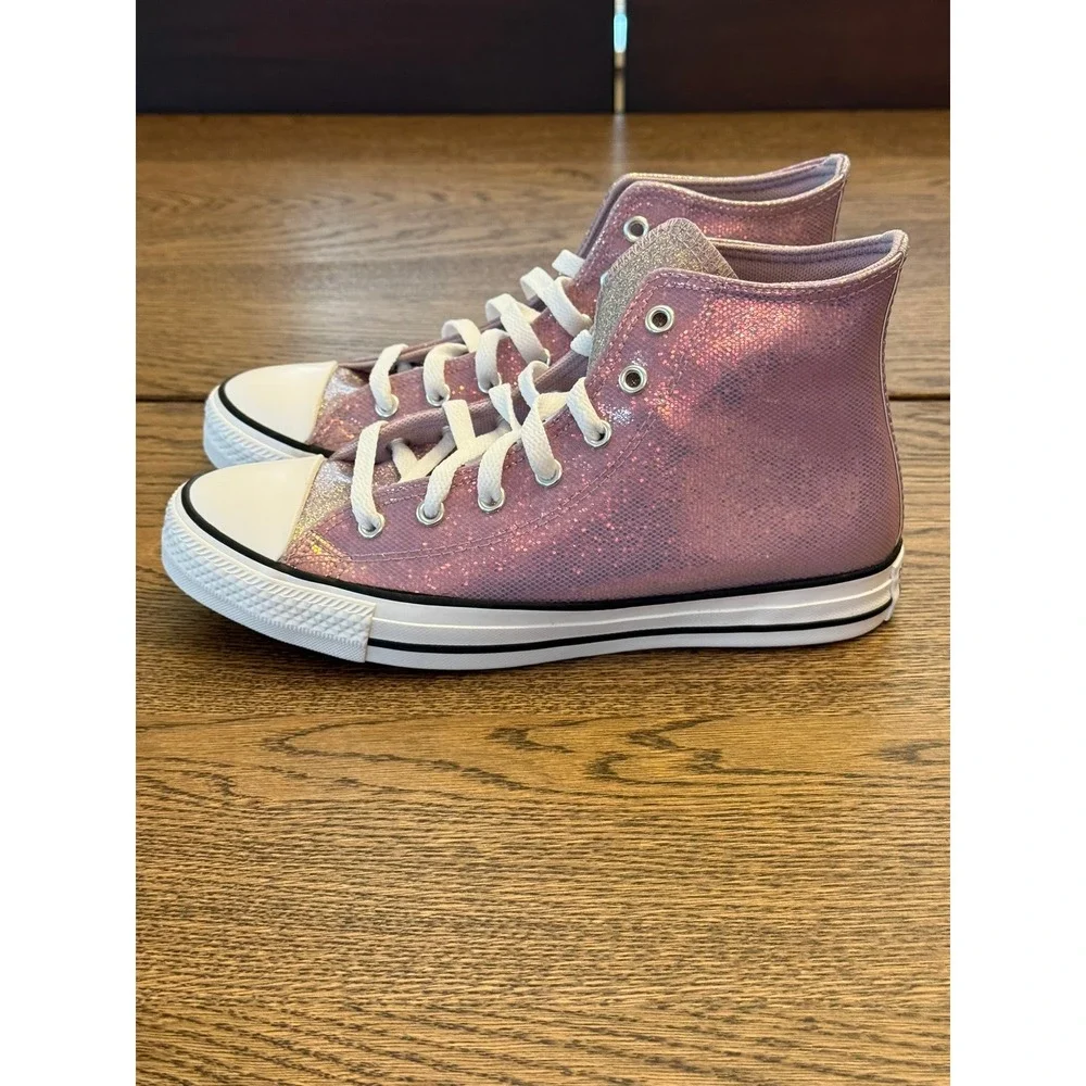 Converse Chuck Taylor All Star High Top Pink Glitter Sneakers Kids Size 6